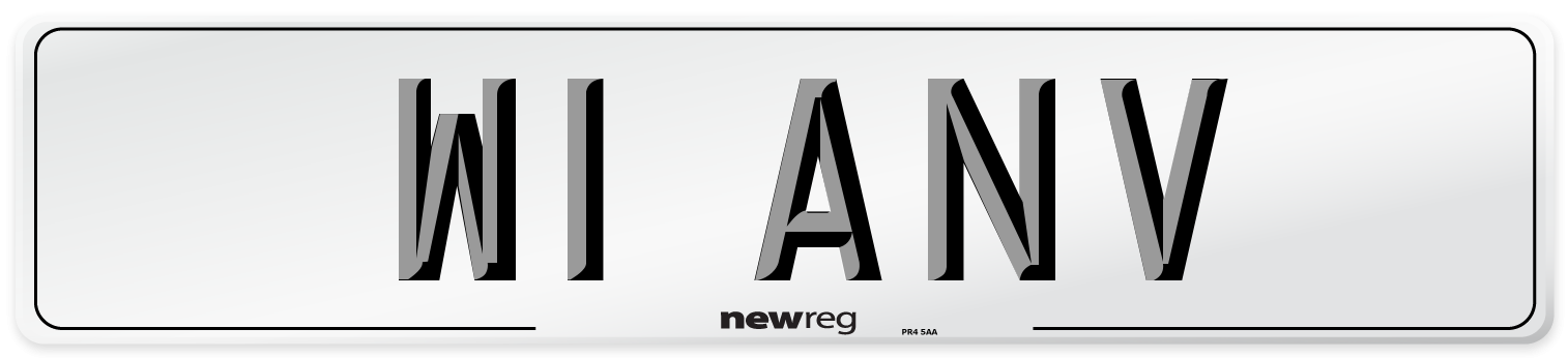 W1 ANV Number Plate from New Reg